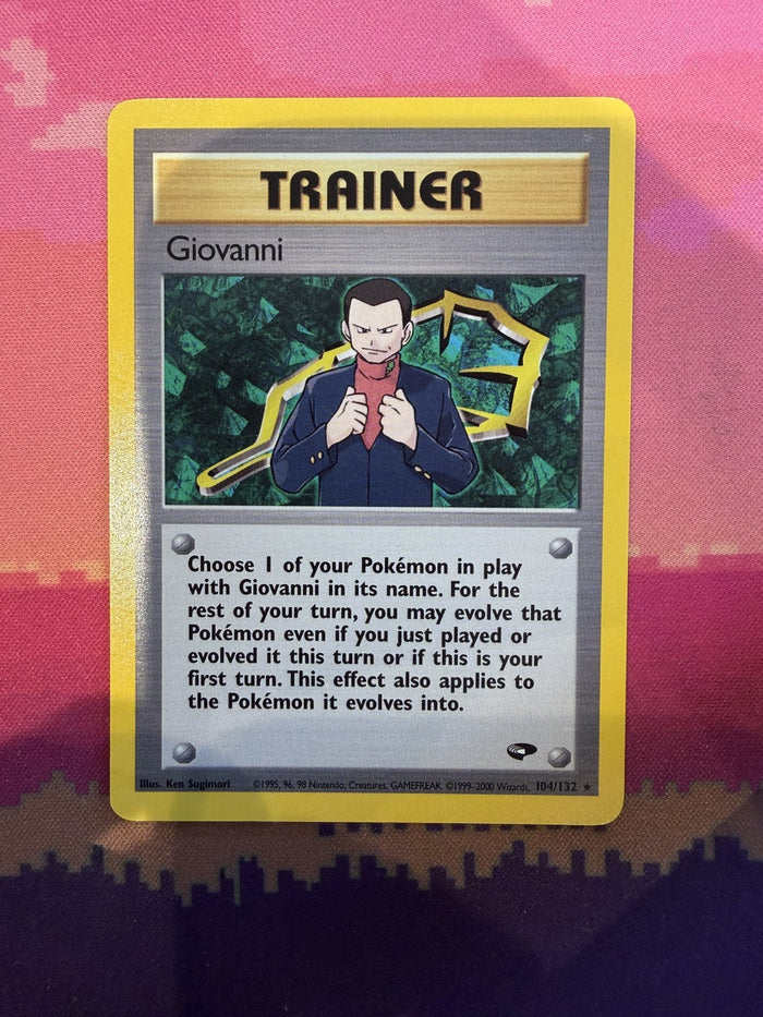 Pokemon Card Giovanni Gym Challenge Rare 104/132 Near Mint