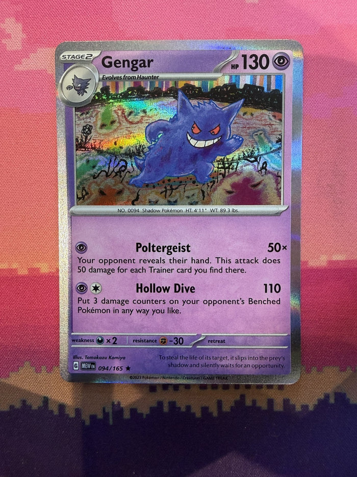Pokemon Card Gengar Pokemon 151 Holo Rare 094/165 Near Mint