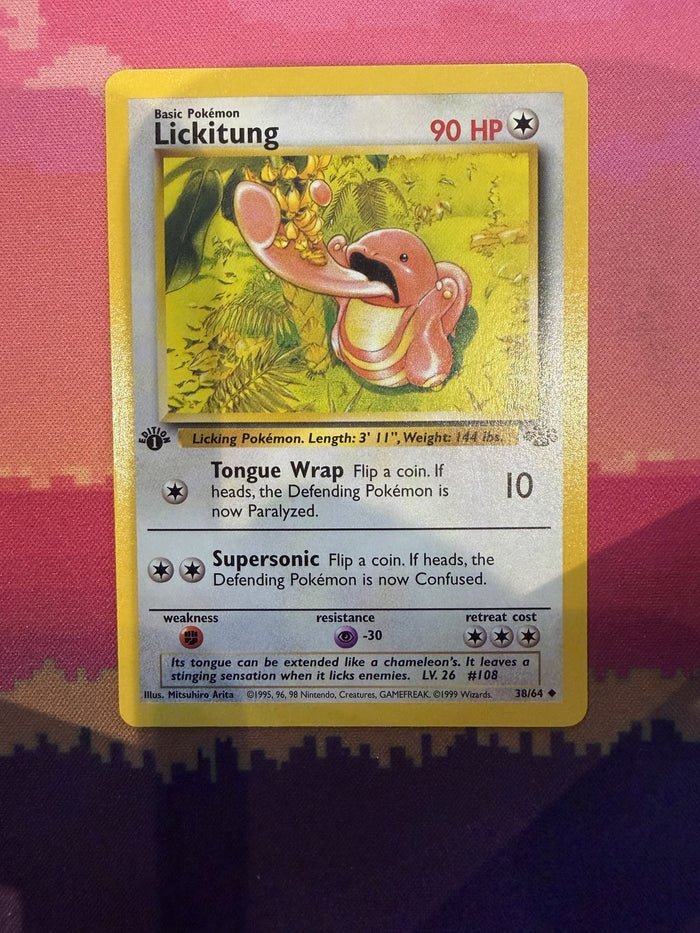 Pokemon Card Lickitung Jungle 1st Edition Uncommon 38/64 Near Mint