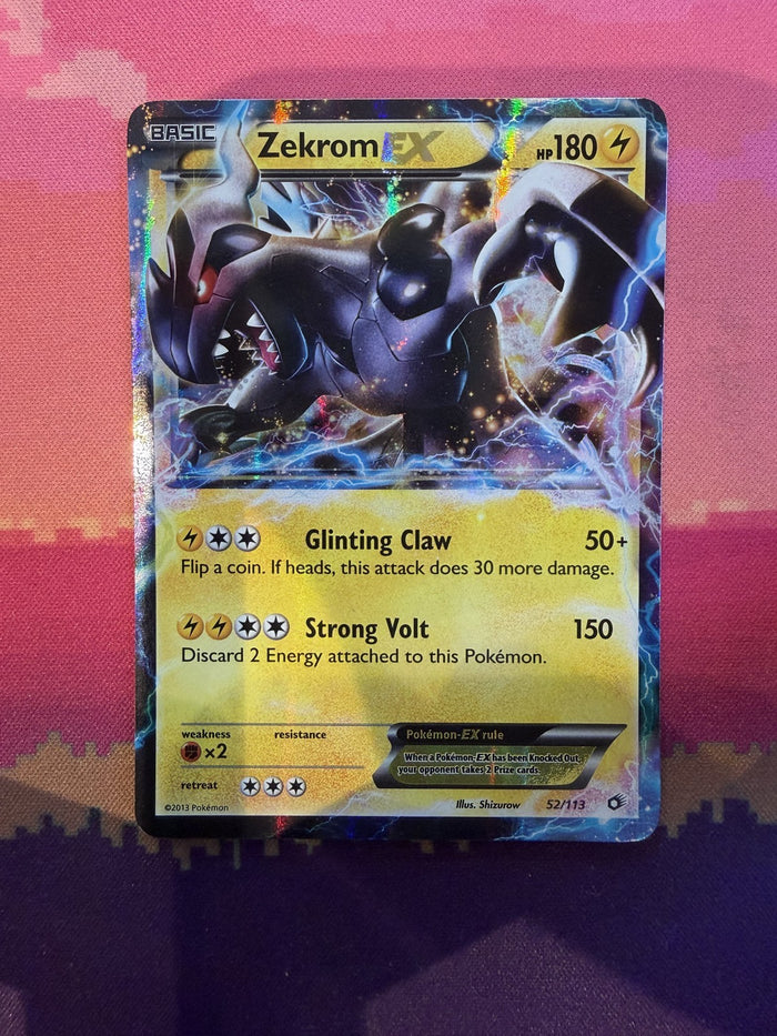 Pokemon Card Zekrom EX Legendary Treasures Holo Rare 52/113 Near Mint