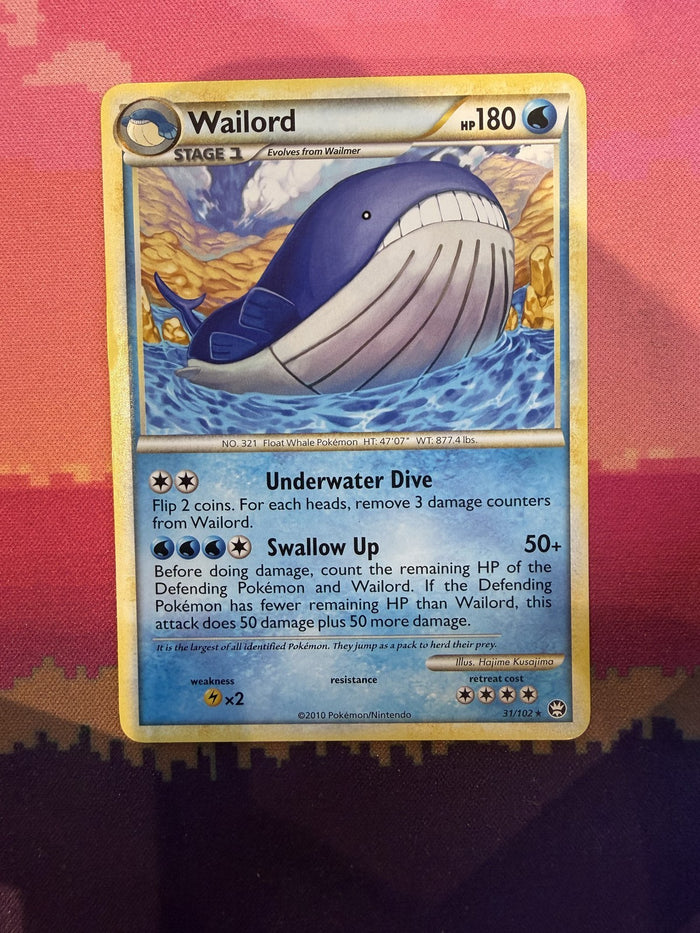 Pokemon Card Wailord Triumphant Rare 31/102 Near Mint
