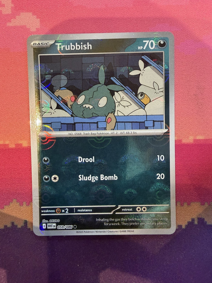 Pokemon Card Trubbish White Flare Masterball 059/086 Near Mint