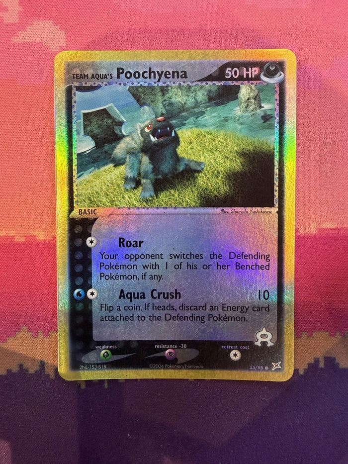 Pokemon Card Team Aqua's Poochyena Team Magma vs Team Aqua Reverse 55/95 NM