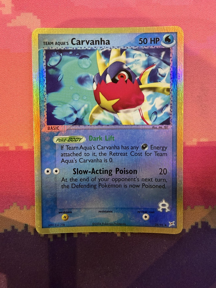 Pokemon Card Team Aqua's Carvanha Team Magma vs Team Aqua Reverse 25/95 NM
