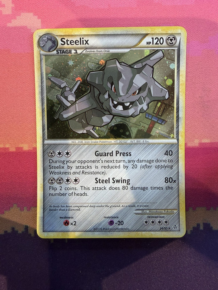 Pokemon Card Steelix Unleashed Cosmo Holo Rare 24/95 Near Mint