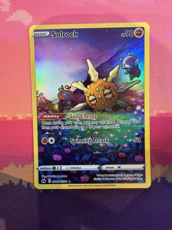 Pokemon Card Solrock Crown Zenith Galarian Gallery Rare GG15/GG70 Near Mint