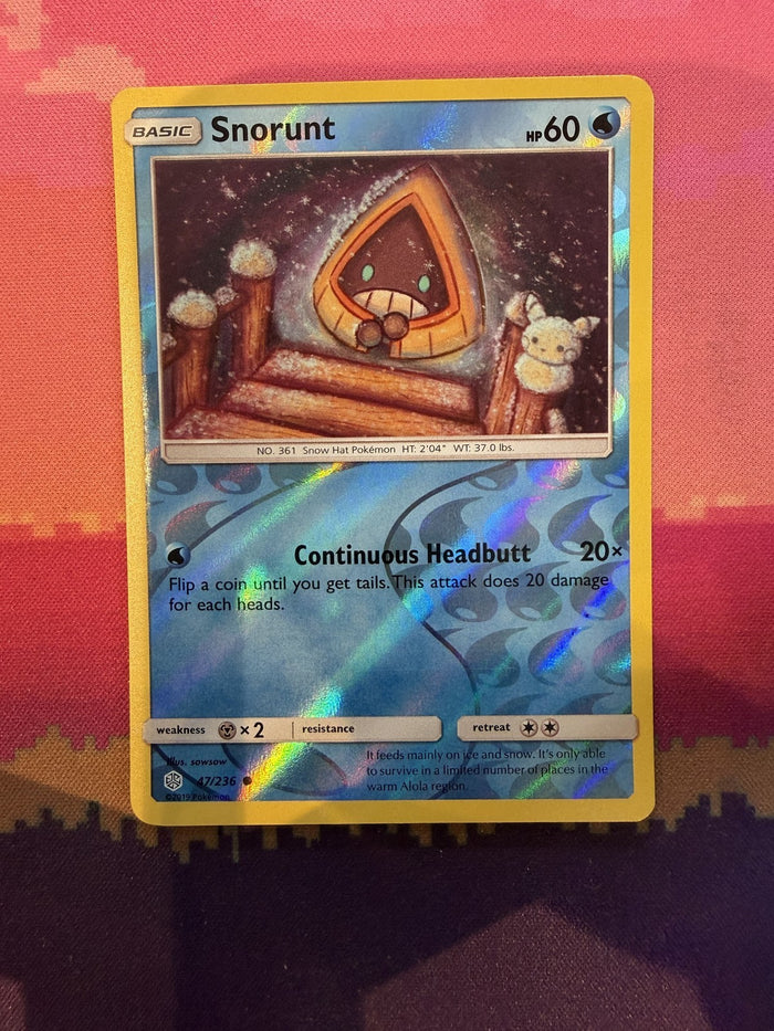 Pokemon Card Snorunt Cosmic Eclipse Reverse Holo Common 47/236 Near Mint
