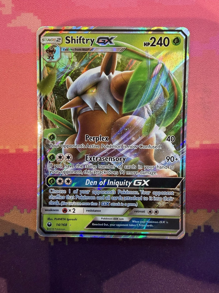 Pokemon Card Shiftry GX Celestial Storm Ultra Rare 14/168 Near Mint