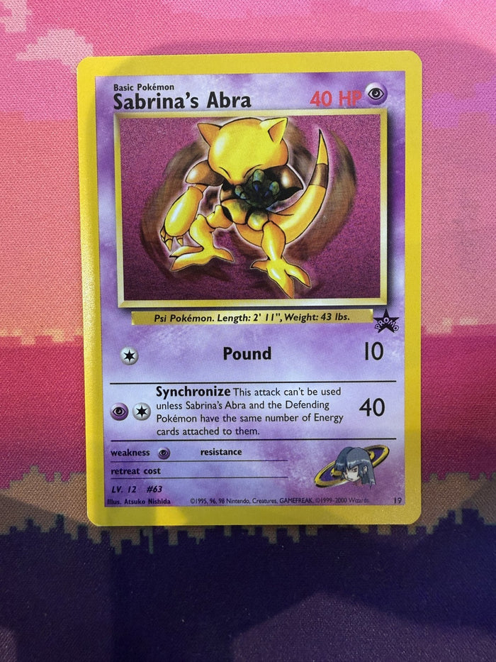 Pokemon Card Sabrina's Abra Wizards Black Star Promo 19 Near Mint