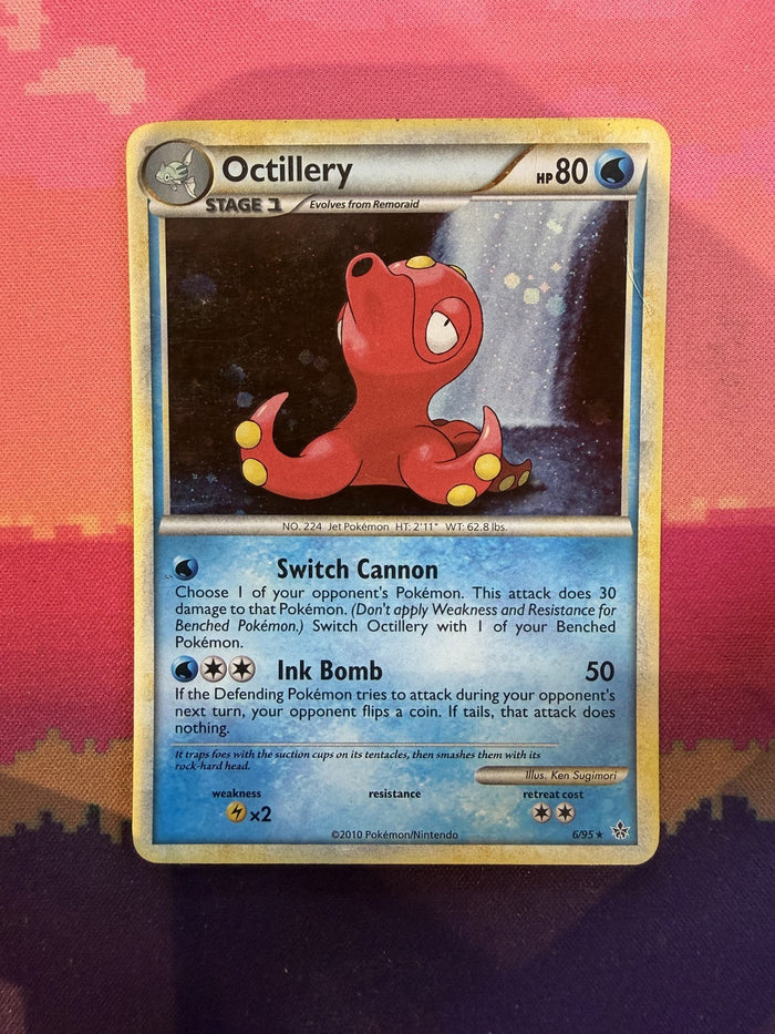 Pokemon Card Octillery Unleashed Holo Rare 6/95 Near Mint