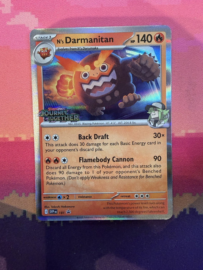 Pokemon Card N's Darmanitan Scarlet & Violet Promo STAMPED 181 Near Mint