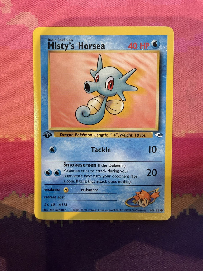 Pokemon Card Misty's Horsea Gym Heroes 1st Edition Common 86/132 Near Mint