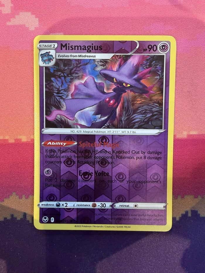 Pokemon Card Mismagius Silver Tempest Reverse Holo 064/195 Near Mint