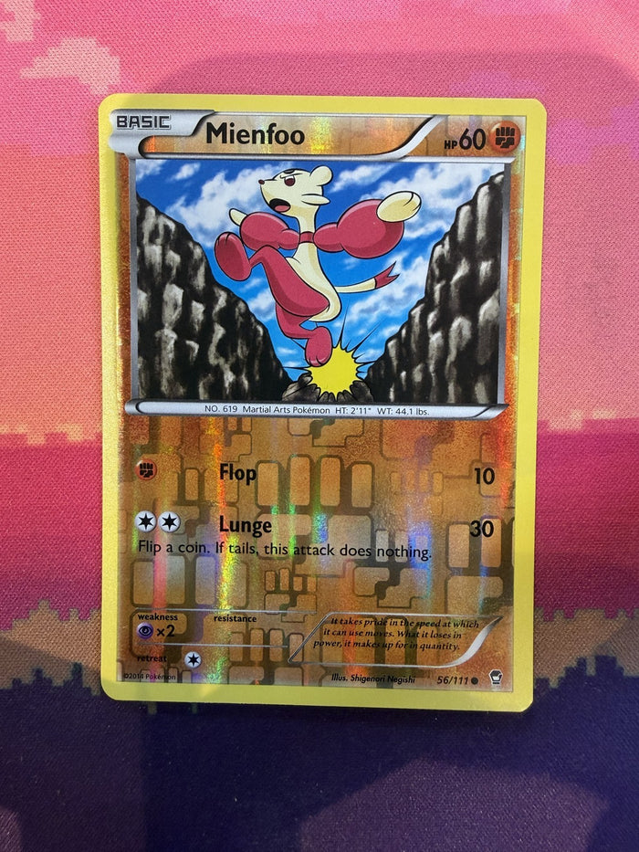 Pokemon Card Mienfoo Furious Fists Reverse Holo 56/111 Near Mint