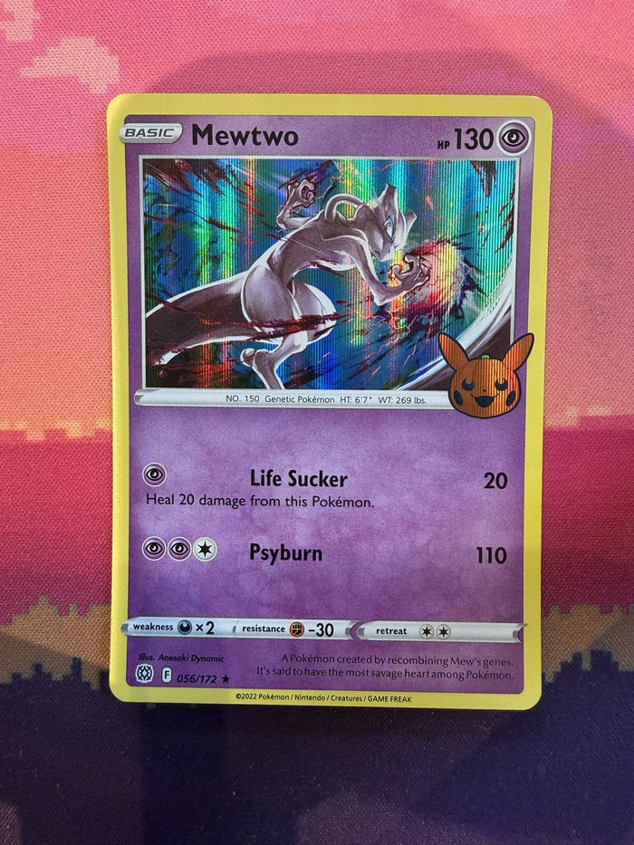 Pokemon Card Mewtwo Brilliant Stars Trick Or Trade Holo 056/172 Near Mint