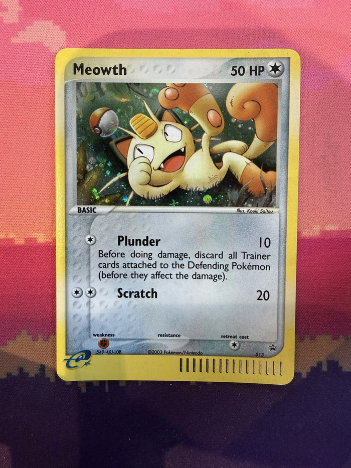 Pokemon Card Meowth Nintendo Black Star Promo Holo Rare 013 Near Mint