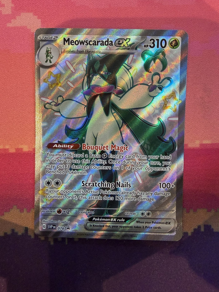 Pokemon Card Meowscarada ex SVP Black Star Promos Black Star Promo 078 Near Mint