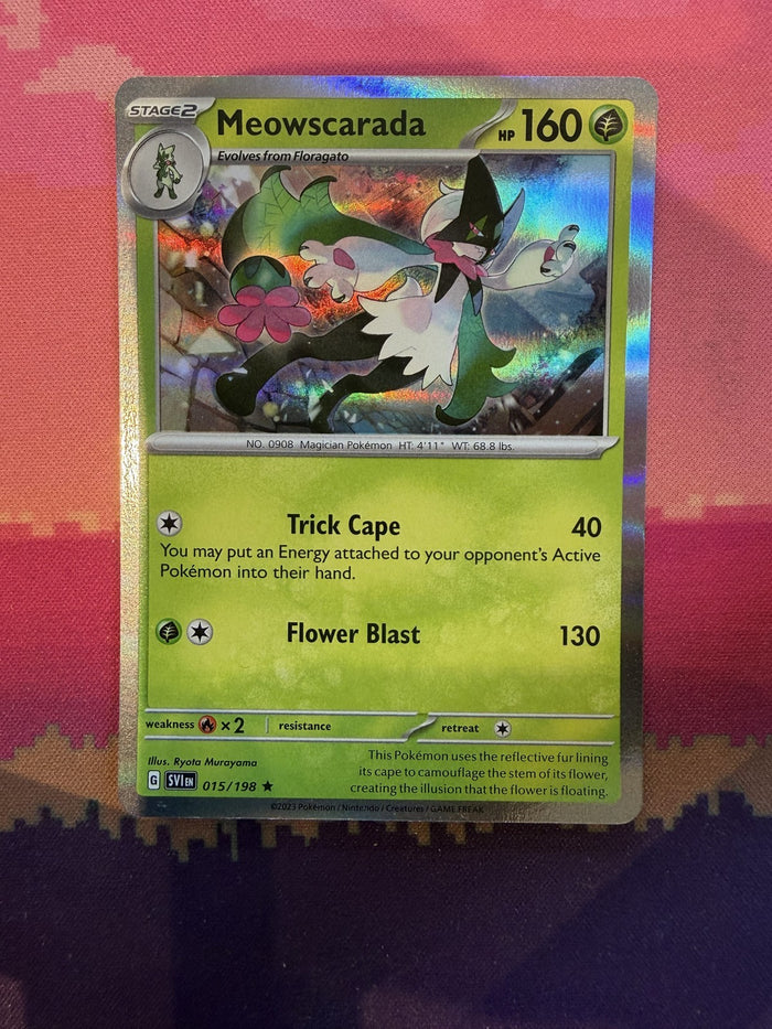Pokemon Card Meowscarada Scarlet & Violet Base Holo Rare 015/198 Near Mint