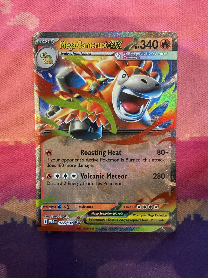 Pokemon Card Mega Camerupt ex Mega Evolution Double Rare 022/132 Near Mint