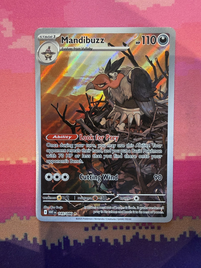 Pokemon Card Mandibuzz White Flare Illustration Rare 145/086 Near Mint