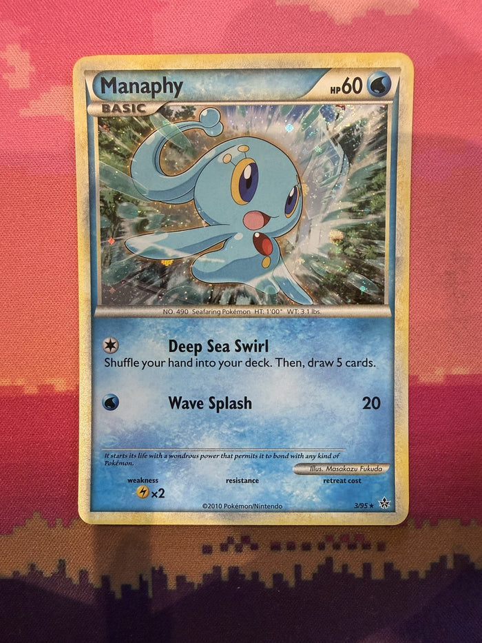Pokemon Card Manaphy Unleashed Holo Rare 3/95 Near Mint