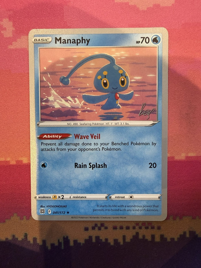 Pokemon Card Manaphy Brilliant Stars Rare 041/172 Near Mint