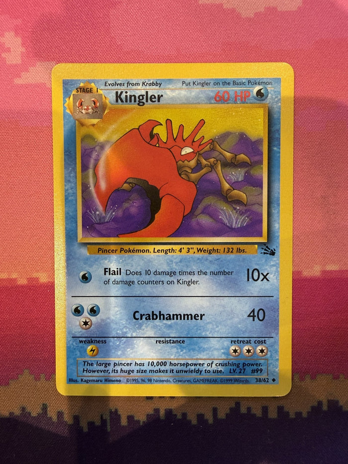 Pokemon Card Kingler Fossil Uncommon 38/62 Near Mint
