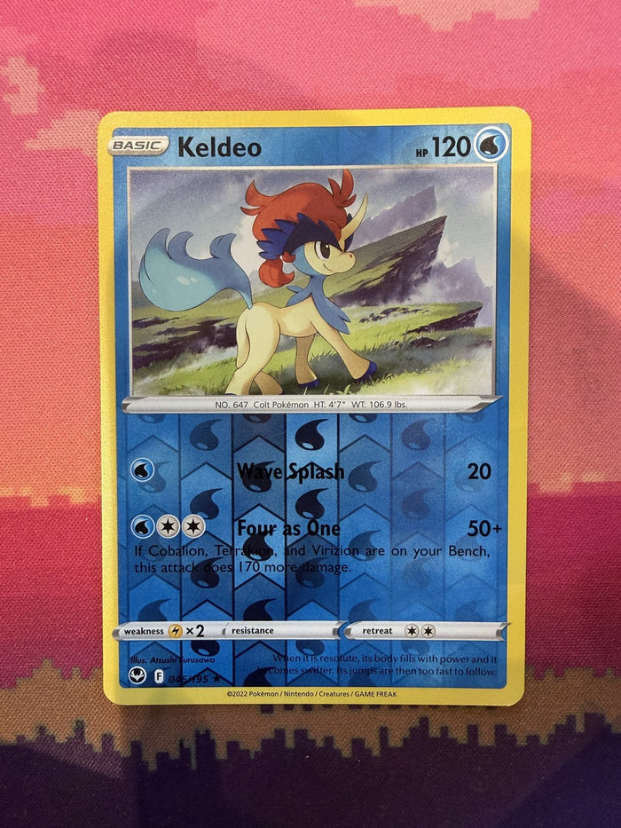 Pokemon Card Keldeo Silver Tempest Reverse Holo 046/195 Near Mint