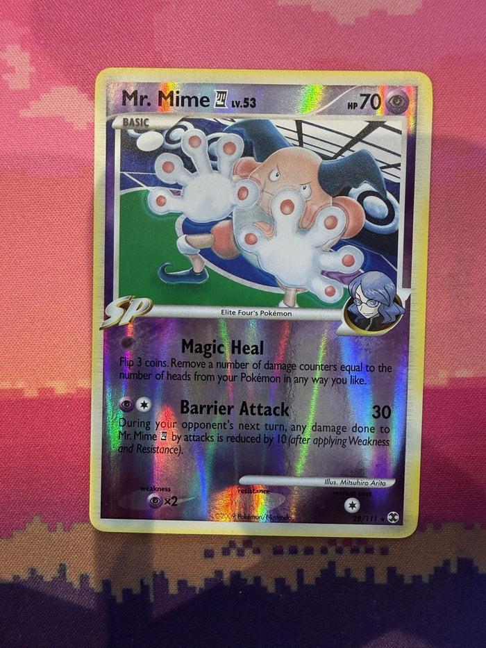 Pokemon Card Mr. Mime 4 Rising Rivals Reverse Holo 28/111 Near Mint