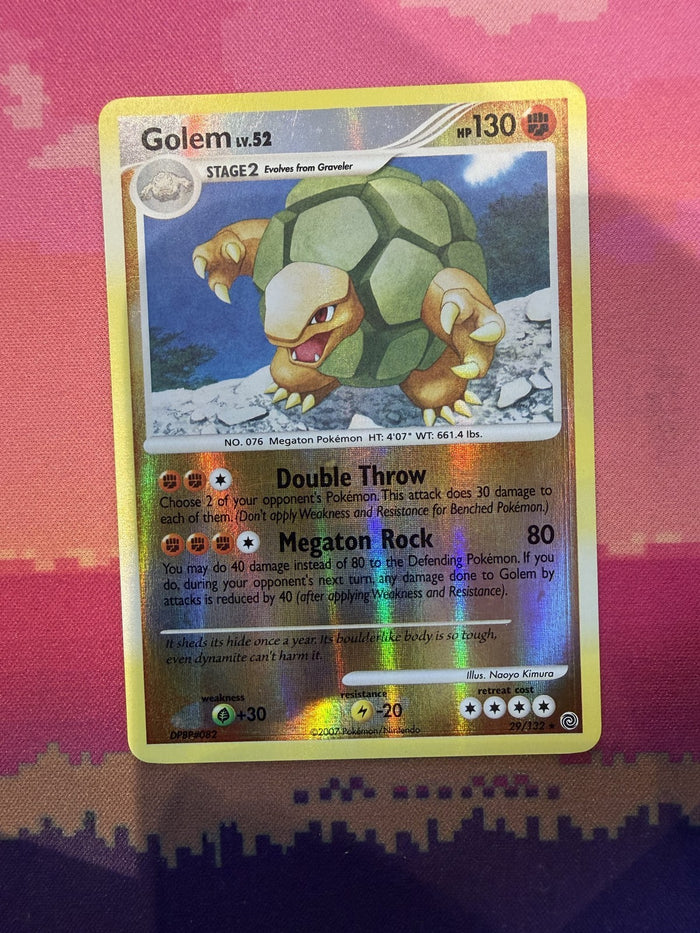 Pokemon Card Golem Lv.52 Secret Wonders Reverse Holo 29/132 Near Mint