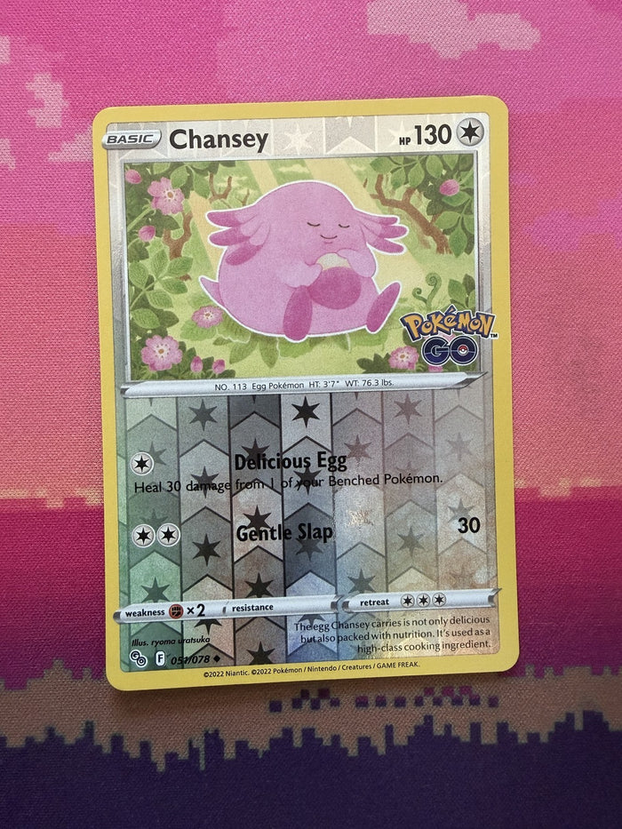 Pokemon Card Chansey Pokemon GO Reverse Holo Uncommon 051/078 Near Mint