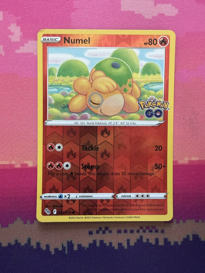 Pokemon Card Numel Pokemon GO Reverse Holo Common 013/078 Near Mint