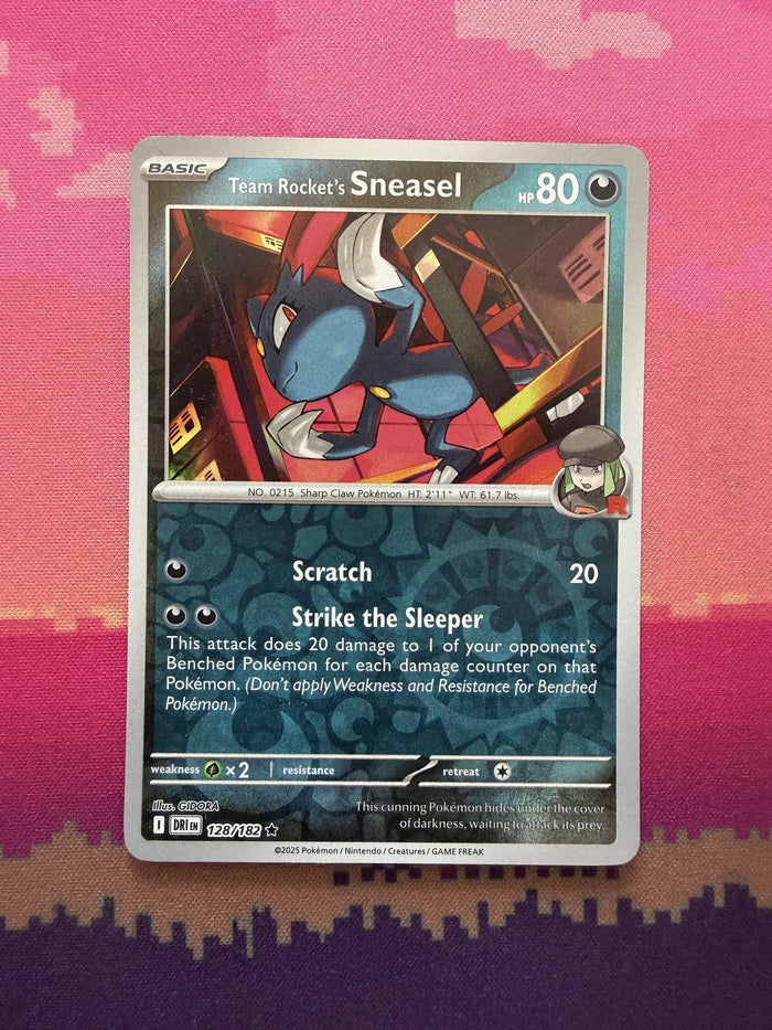 Pokemon Card Team Rocket's Sneasel Destined Rivals Reverse Holo 128/182 NM