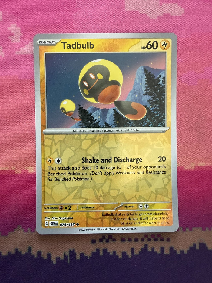 Pokemon Card Tadbulb Obsidian Flames Reverse Holo Common 076/197 Near Mint