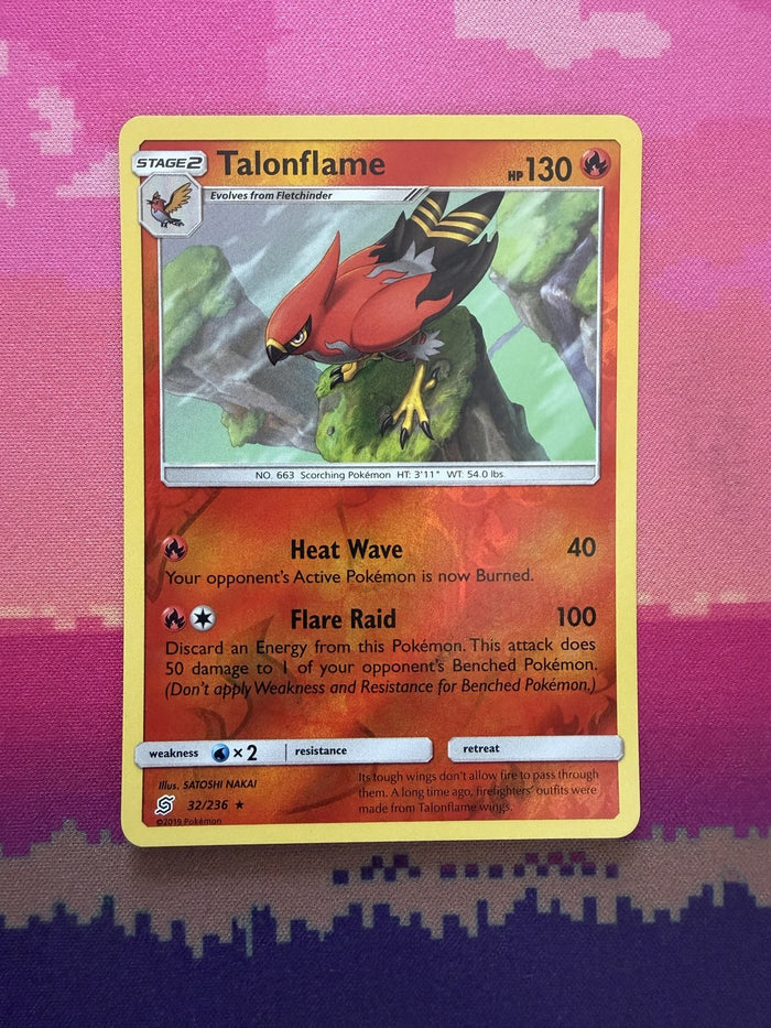 Pokemon Card Talonflame Unified Minds Reverse Holo 32/236 Near Mint