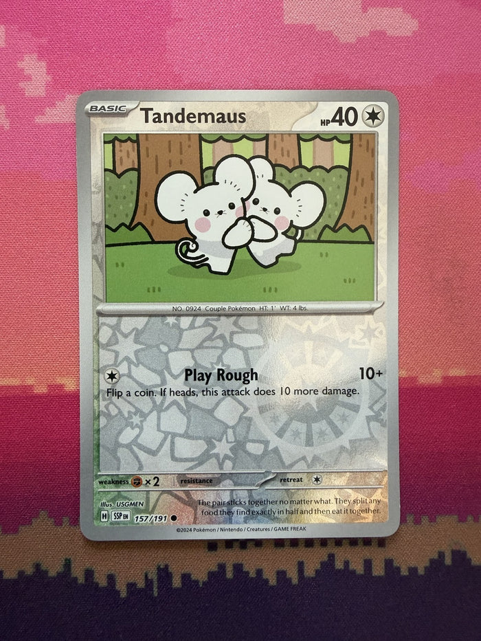 Pokemon Card Tandemaus Surging Sparks Reverse Holo Common 157/191 Near Mint