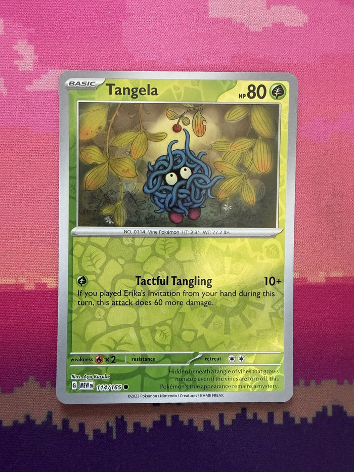 Pokemon Card Tangela Pokemon 151 Reverse Holo Common 114/165 Near Mint