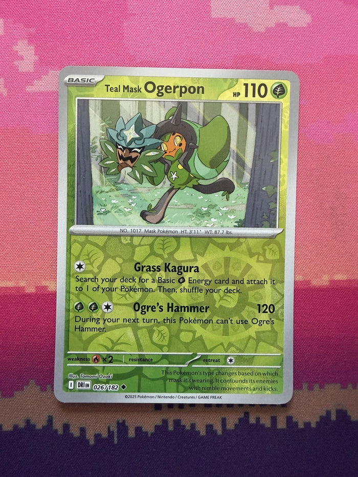 Pokemon Card Teal Mask Ogerpon Destined Rivals Reverse Holo Uncommon 026/182 NM