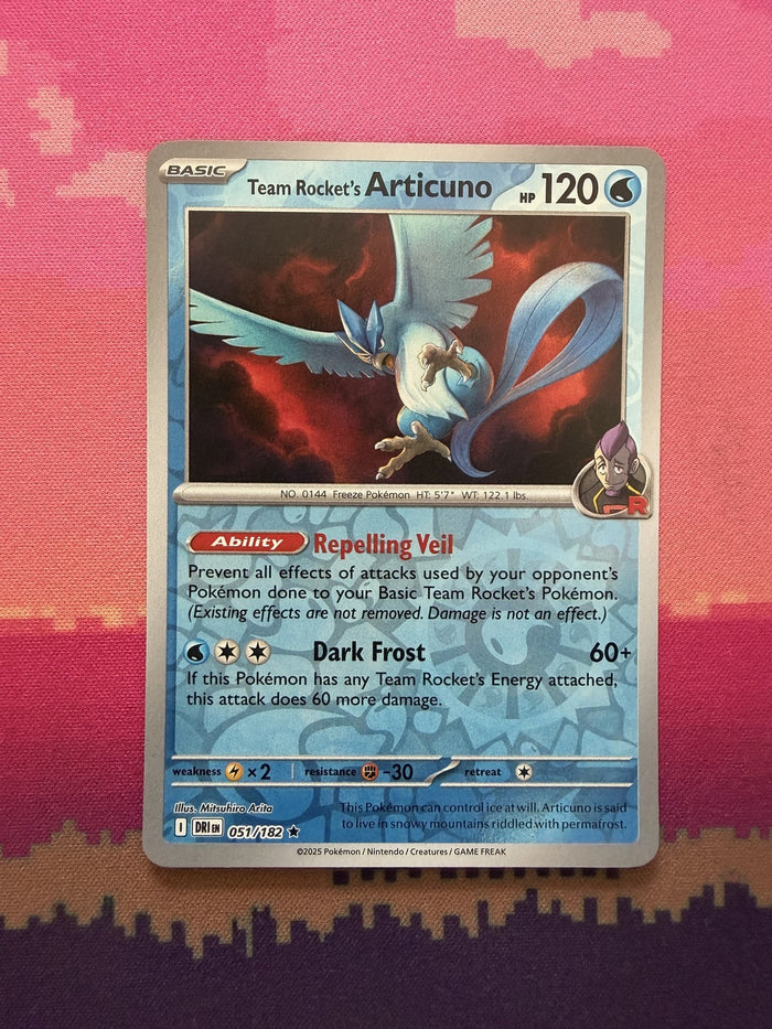 Pokemon Card Team Rocket's Articuno Destined Rivals Reverse Holo 051/182 NM