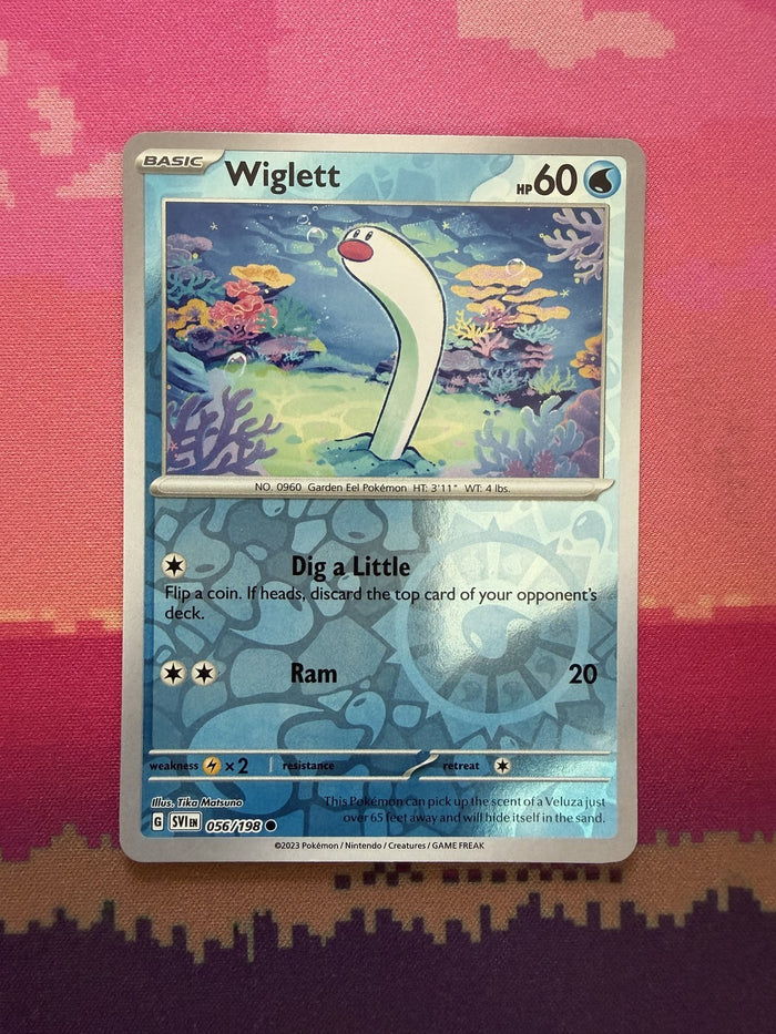Pokemon Card Wiglett Scarlet & Violet Base Reverse Holo 056/198 Near Mint