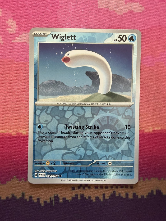 Pokemon Card Wiglett Scarlet & Violet Base Reverse Holo 055/198 Near Mint