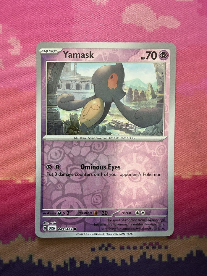 Pokemon Card Yamask Stellar Crown Reverse Holo 062/142 Near Mint