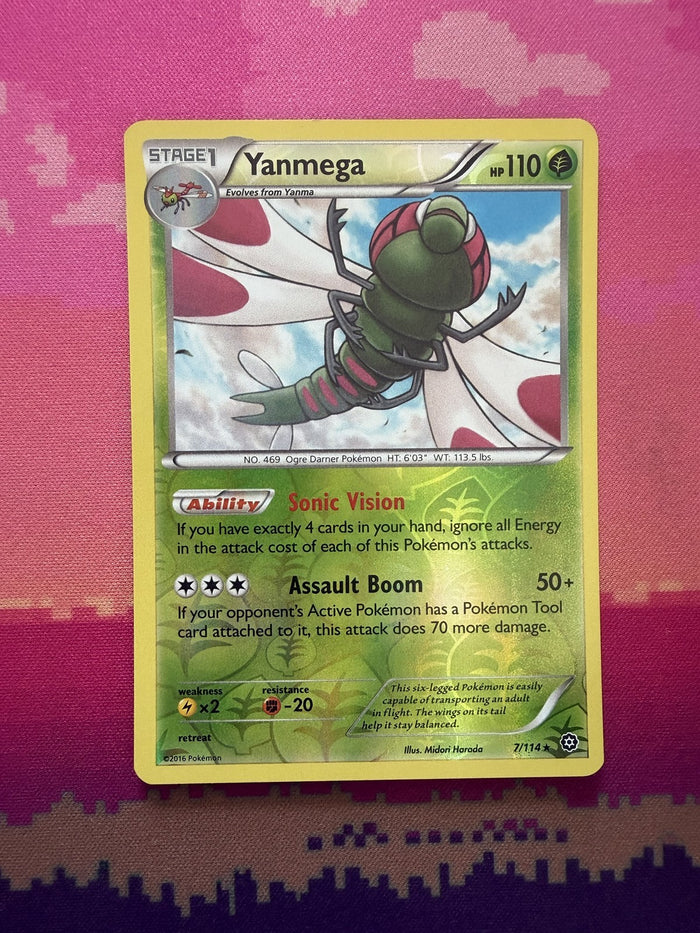 Pokemon Card Yanmega Steam Siege Reverse Holo 7/114 Near Mint