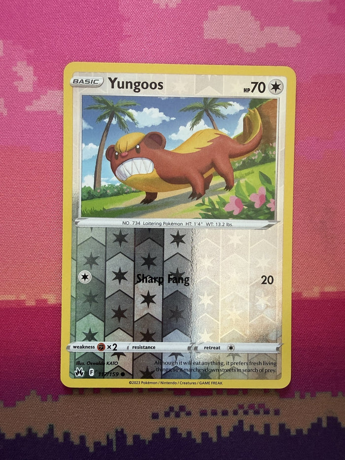 Pokemon Card Yungoos Crown Zenith Reverse Holo 117/159 Near Mint
