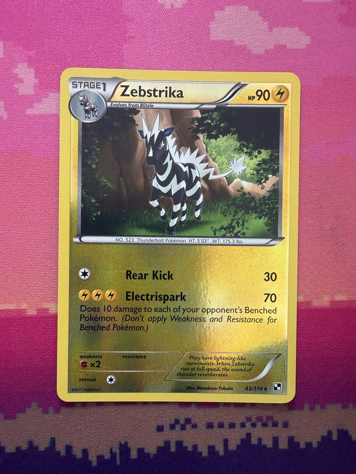 Pokemon Card Zebstrika Black & White Reverse Holo 43/114 Near Mint