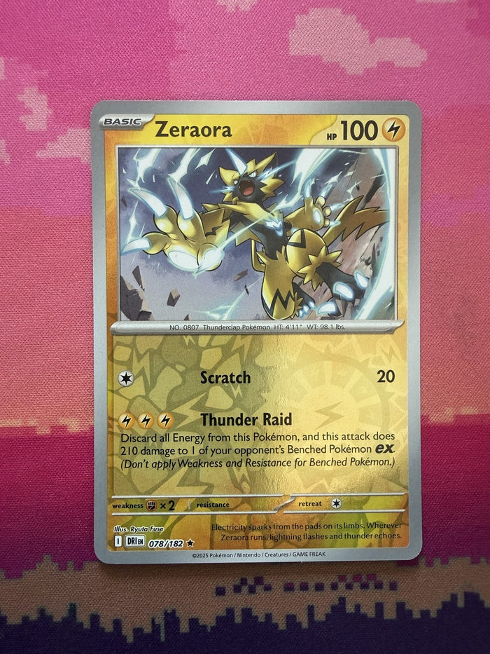 Pokemon Card Zeraora Destined Rivals Reverse Holo 078/182 Near Mint