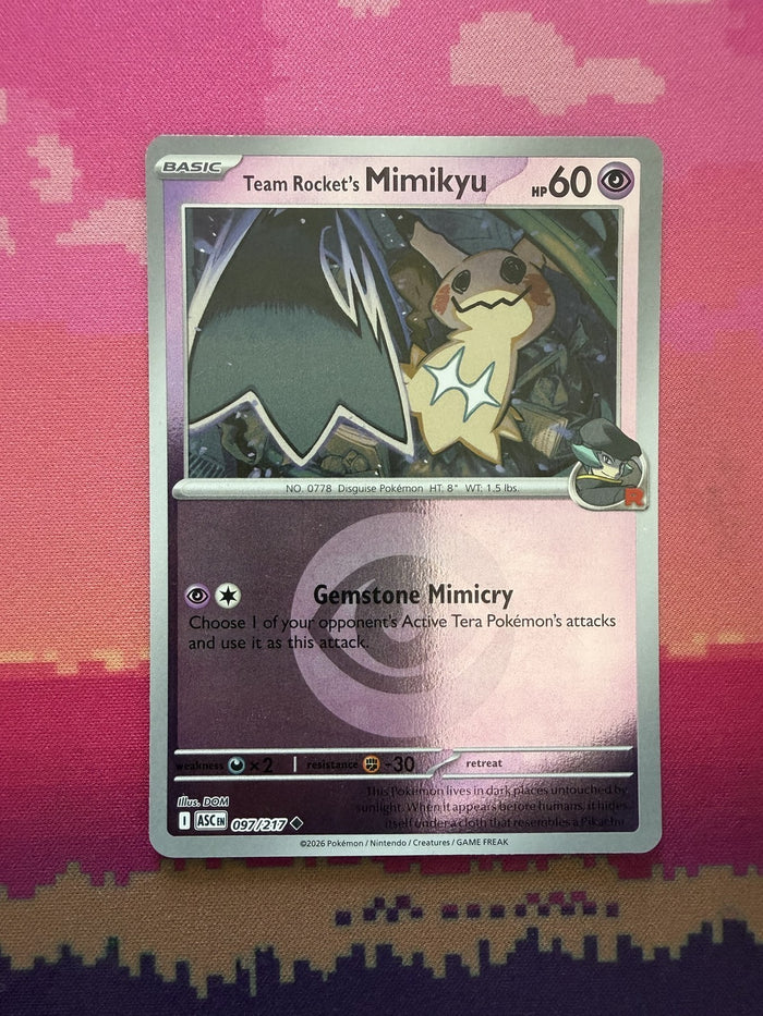 Pokemon Card Team Rocket's Mimikyu Ascended Heroes Reverse (Psychic) 097/217 NM