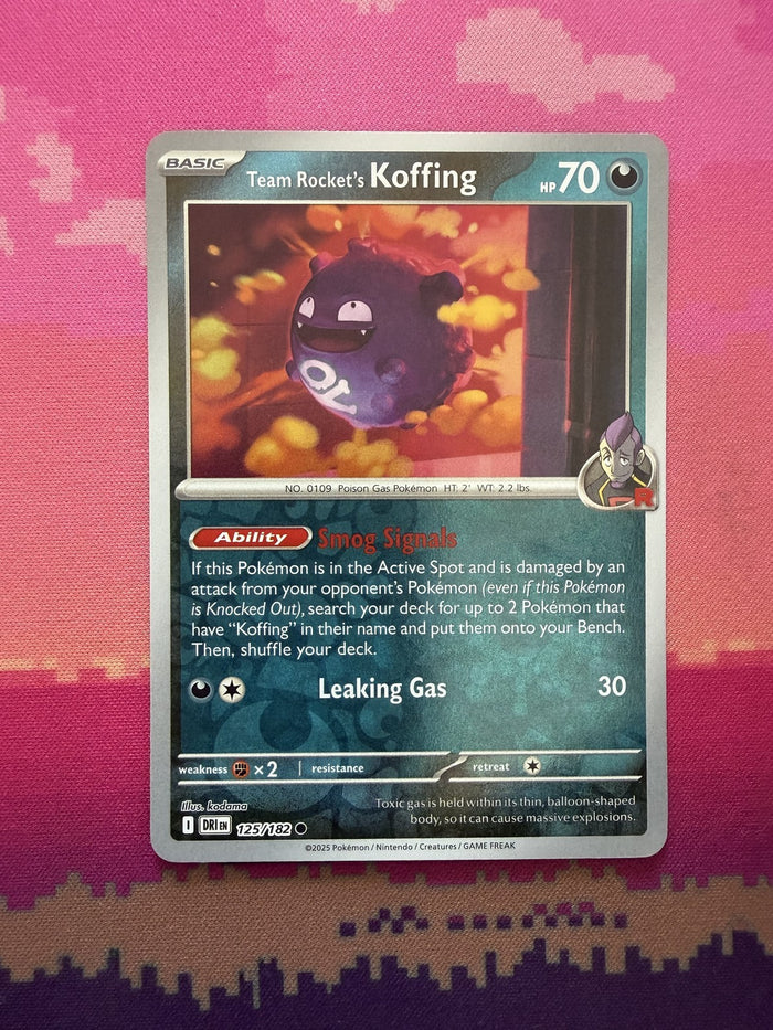 Pokemon Card Team Rocket's Koffing Destined Rivals Reverse Holo 125/182 NM