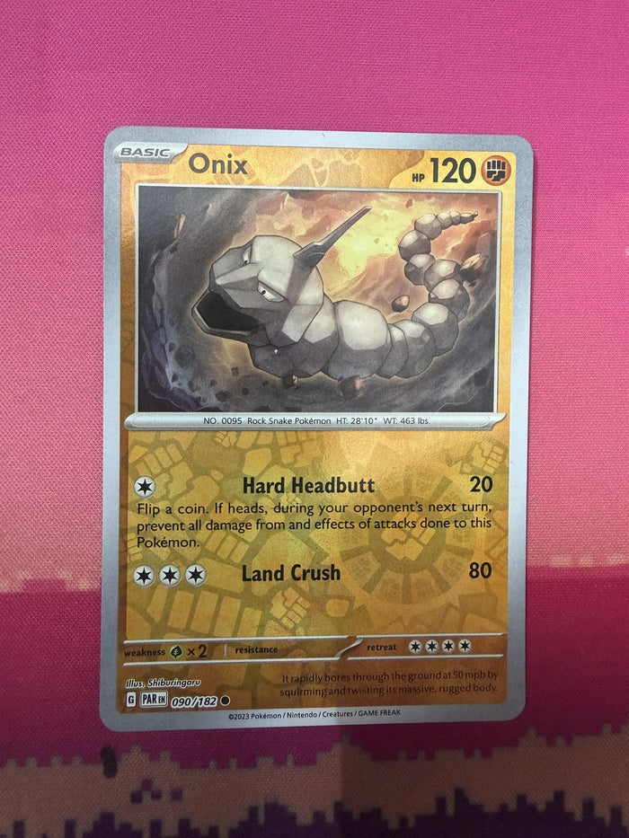 Pokemon Card Onix Paradox Rift Reverse Holo 090/182 Near Mint