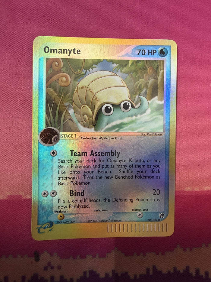 Pokemon Card Omanyte Reverse Holo EX Sandstorm 70/100 Near Mint